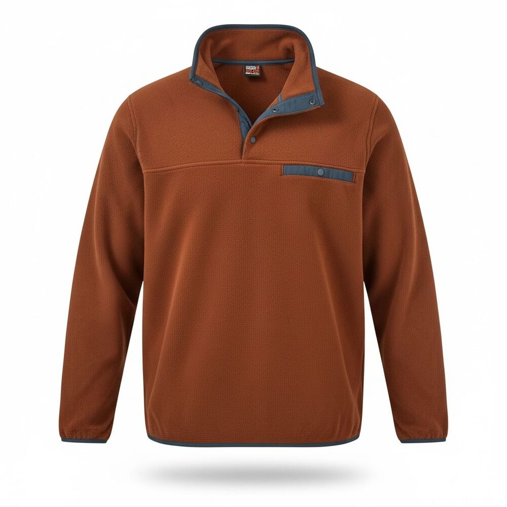 32 Degrees Men’s Fleece Pullover XL Rust Quarter Snap Lightweight